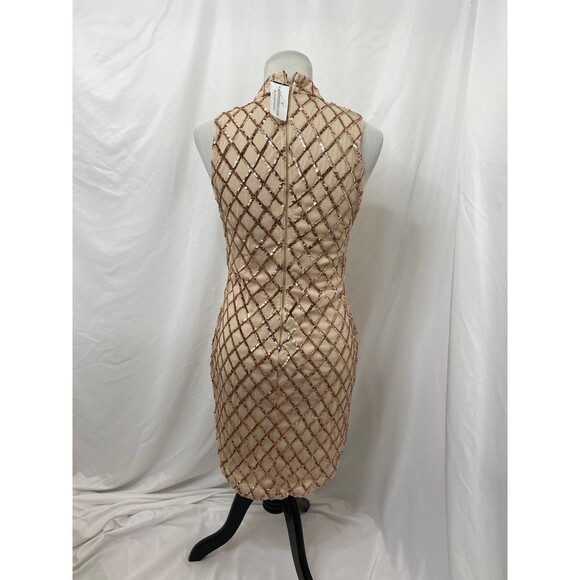 Windsor Women’s Dress Blush Color Body Con Sleeveless Sequined Size Large - Picture 3 of 9